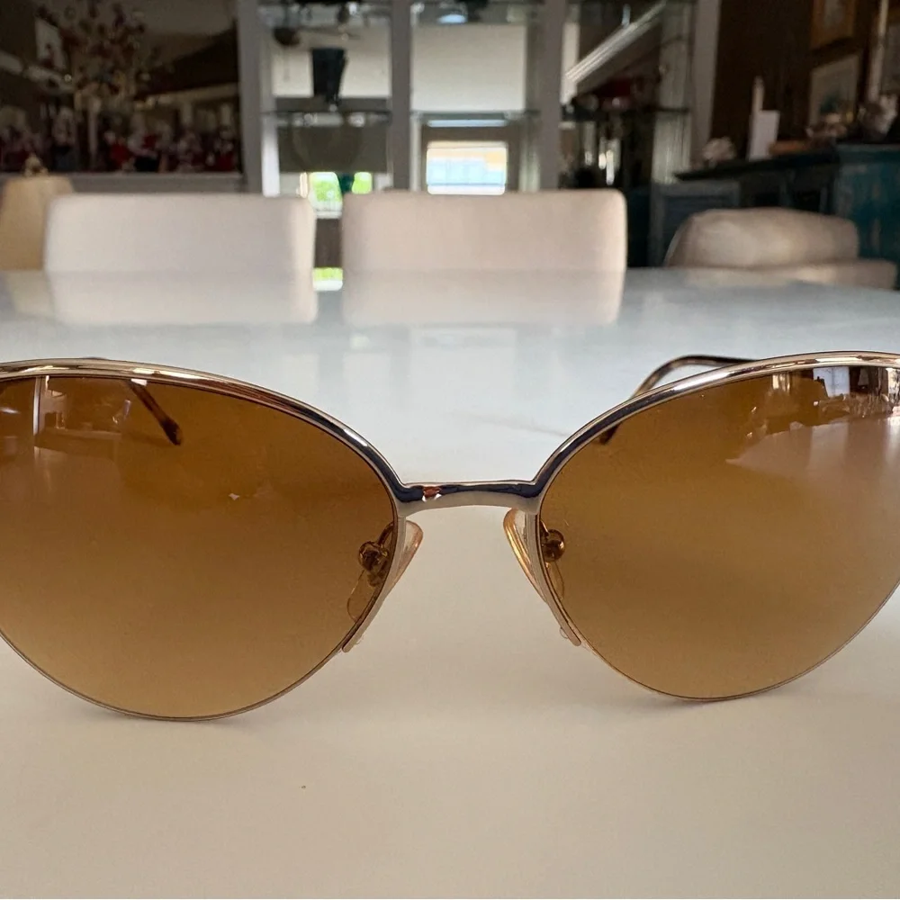 Vintage Versace Tortoise Shell Sunglasses with Brown Lenses